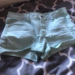 blue shorts
